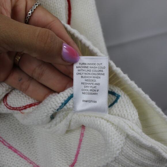 Kerri Rosenthal XOKR Sweater Women Small Rainbow Heart Artsy Whimsical Soft Girl - Picture 10 of 13